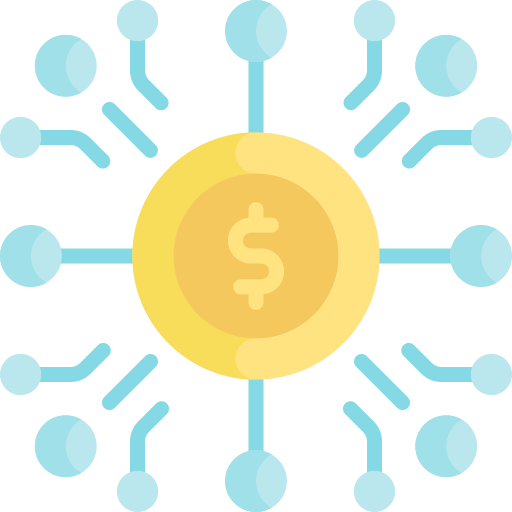 tecnología financiera icono gratis