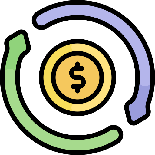 flujo de fondos icono gratis