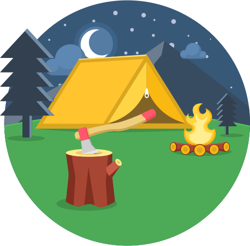 acampar icono gratis