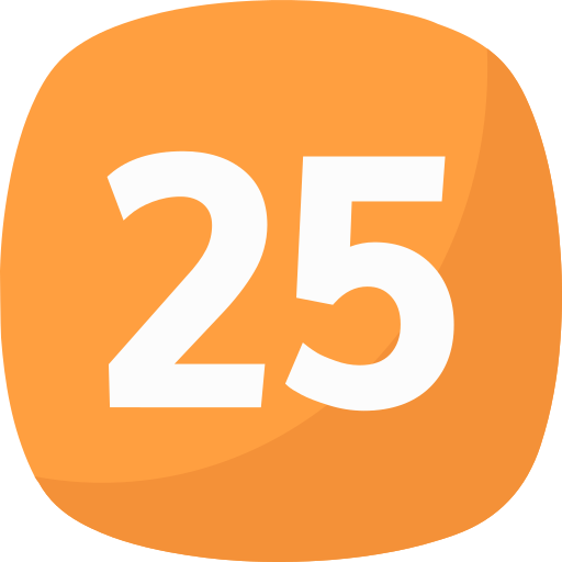 Twenty five free icon