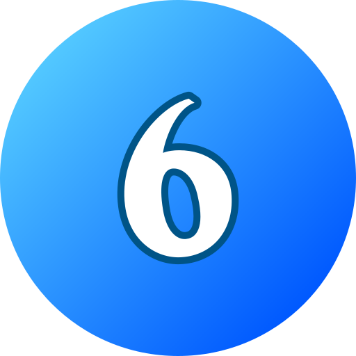 número 6 icono gratis