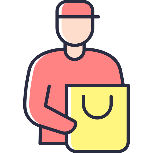 chico de entrega icono gratis