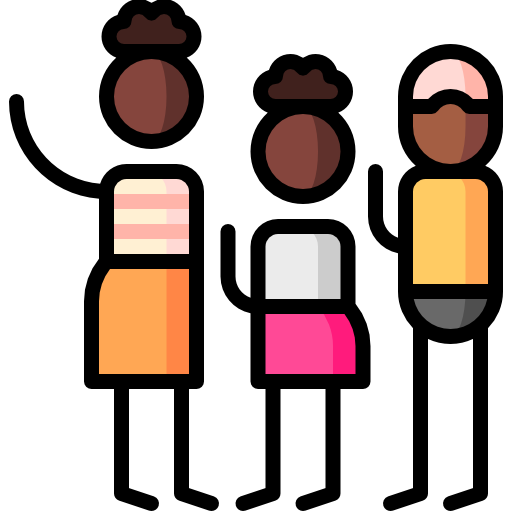 Family Puppet Characters Lineal Color icon