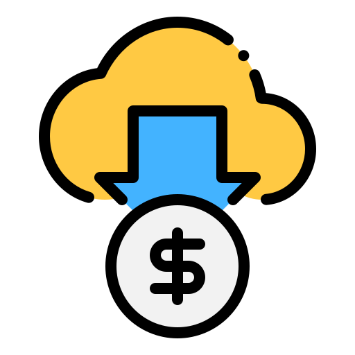 dinero en la nube icono gratis