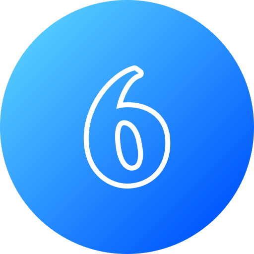 número 6 icono gratis