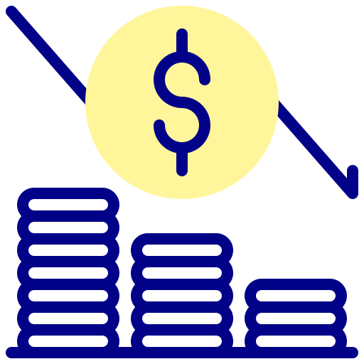 pérdida de dinero icono gratis