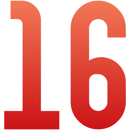dieciséis icono gratis