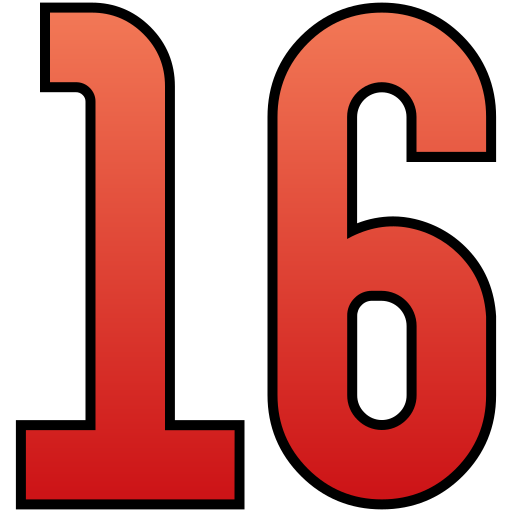 dieciséis icono gratis