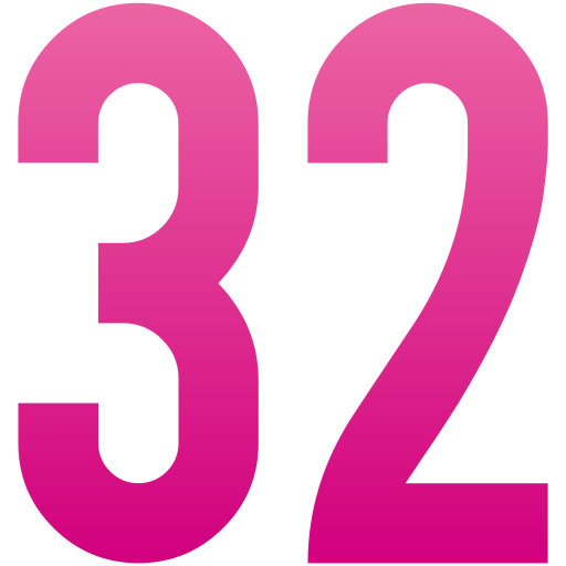 treinta y dos icono gratis