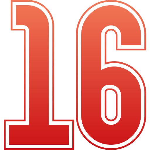 dieciséis icono gratis