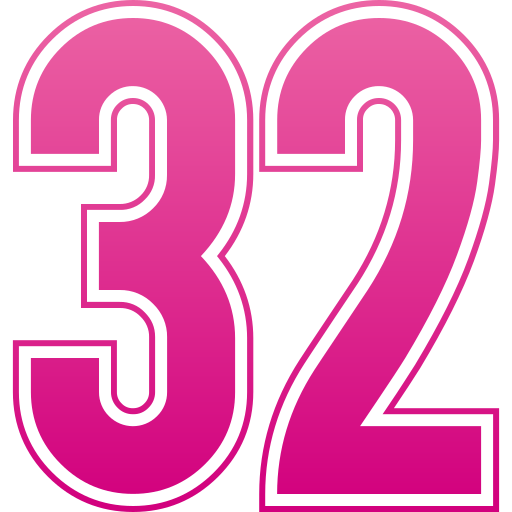 treinta y dos icono gratis