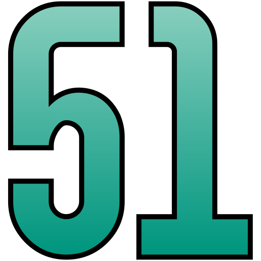 cincuenta y uno icono gratis