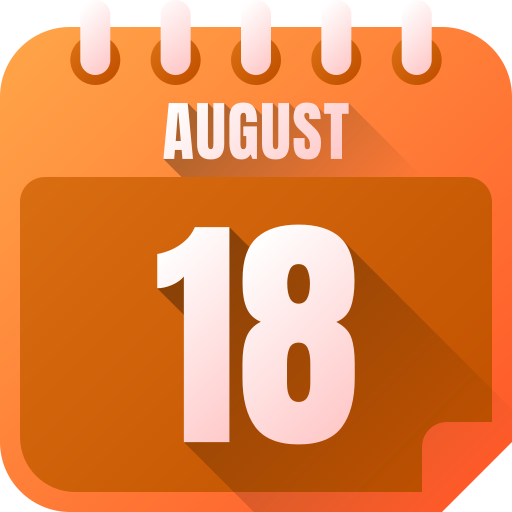 18 de agosto icono gratis