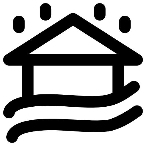 casa inundada icono gratis