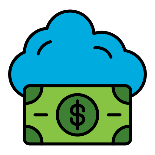 dinero en la nube icono gratis