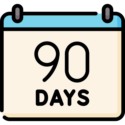 90 days Free time and date icons