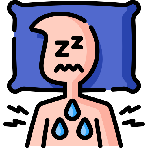 transpiración nocturna icono gratis