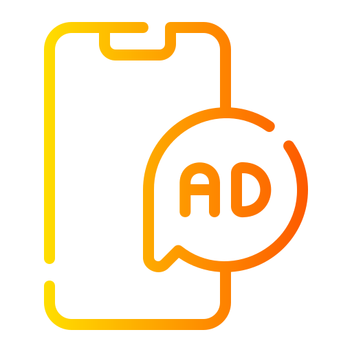 Mobile advertising free icon Mobile advertising free icon