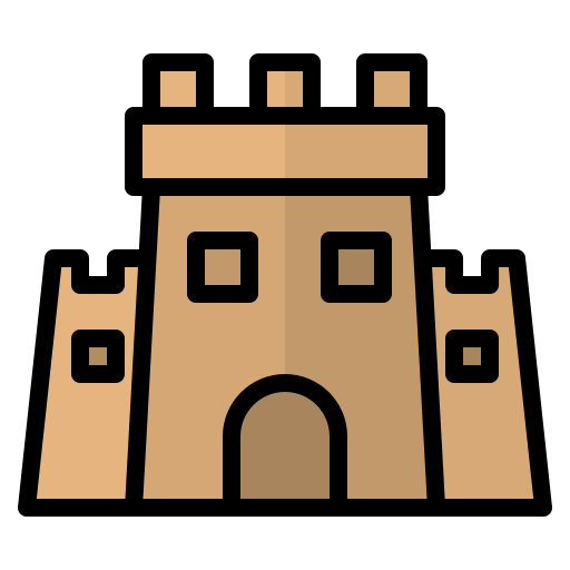 castillo de arena icono gratis