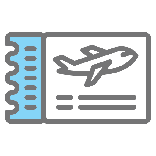 billete de avión icono gratis