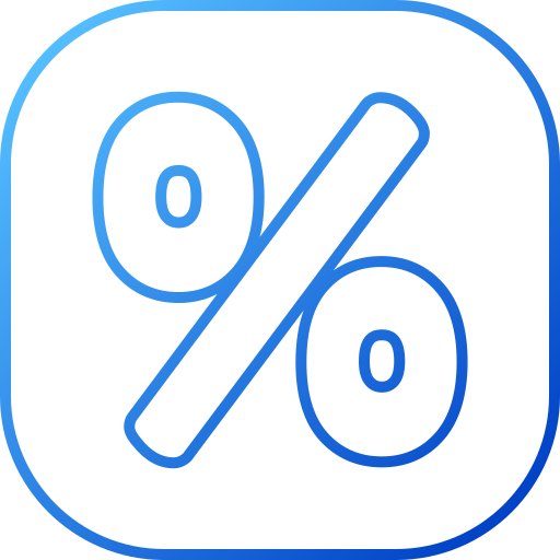 por ciento icono gratis