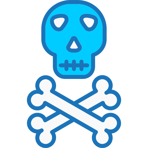 calavera y huesos icono gratis