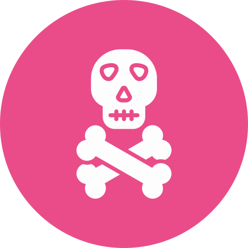 calavera y huesos icono gratis