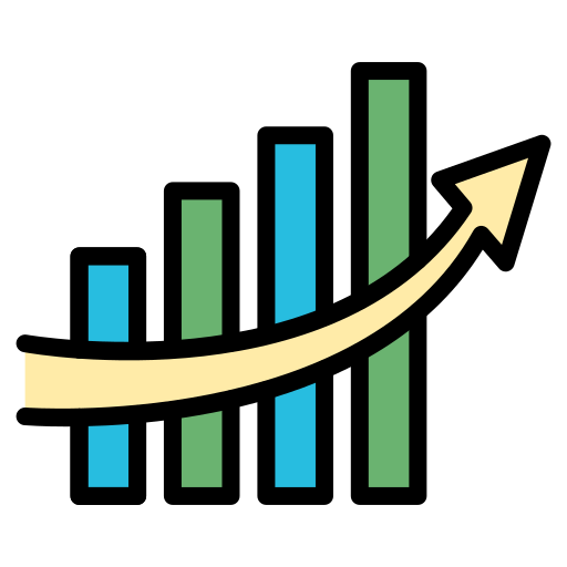 tabla de crecimiento icono gratis