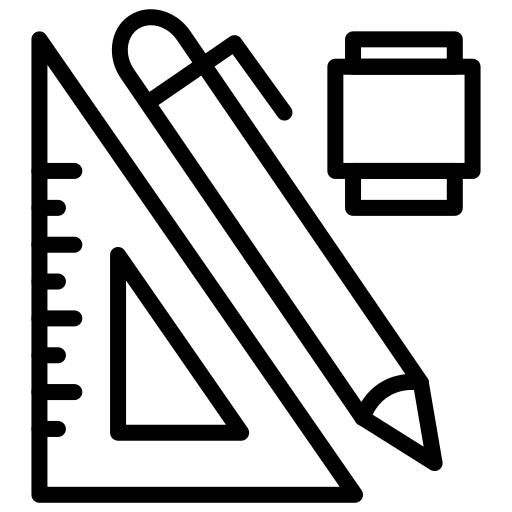 Ruler and pencil free icon