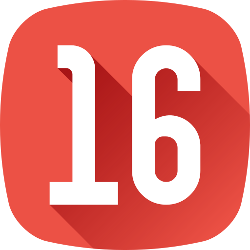 dieciséis icono gratis