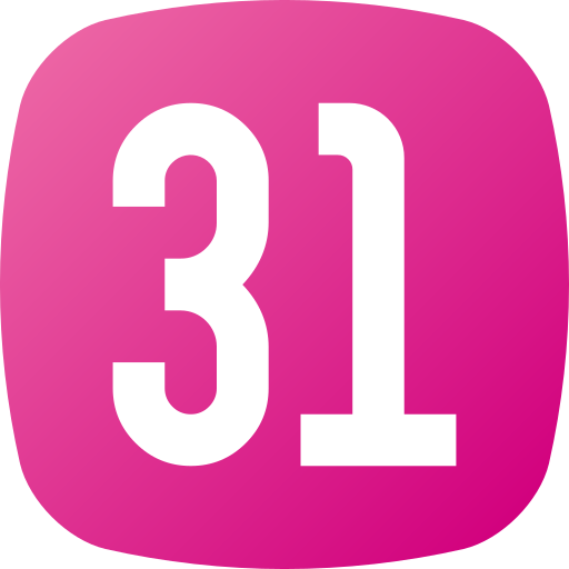 treinta y uno icono gratis