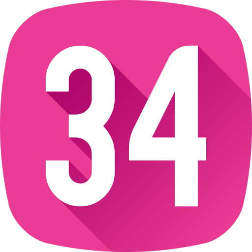 treinta y cuatro icono gratis