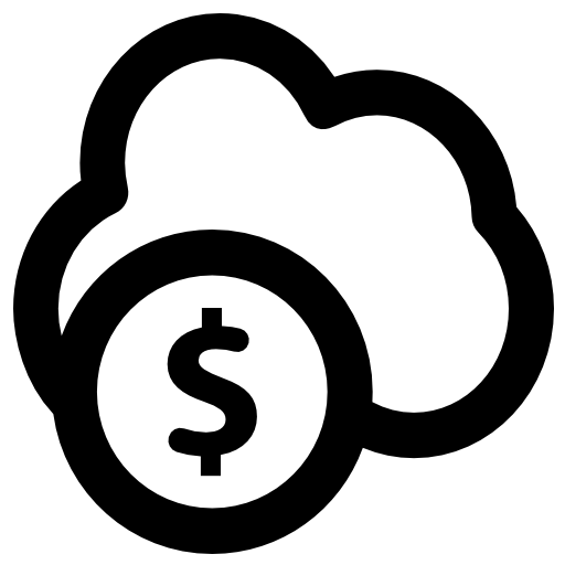 Cloud computing Vector Market Bold Rounded icon