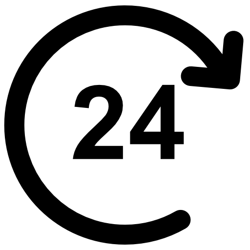 24 Hours Icon, Transparent 24 Hours.PNG Images & Vector - FreeIconsPNG