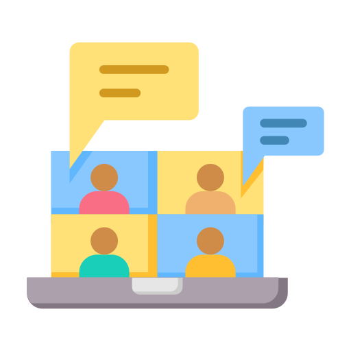 reunión virtual icono gratis