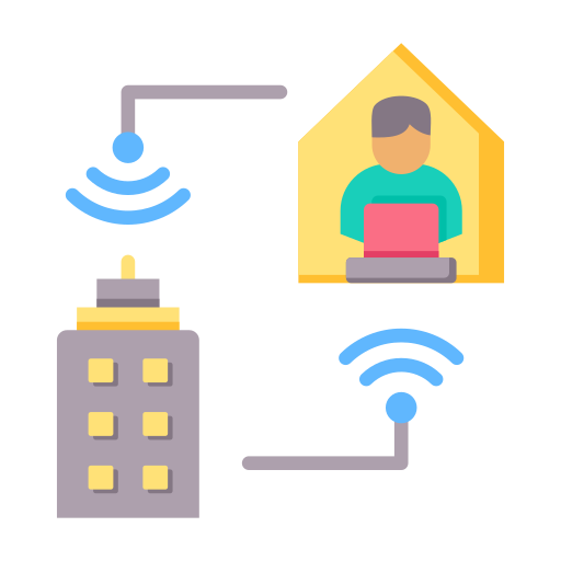 Hybrid work - Free networking icons