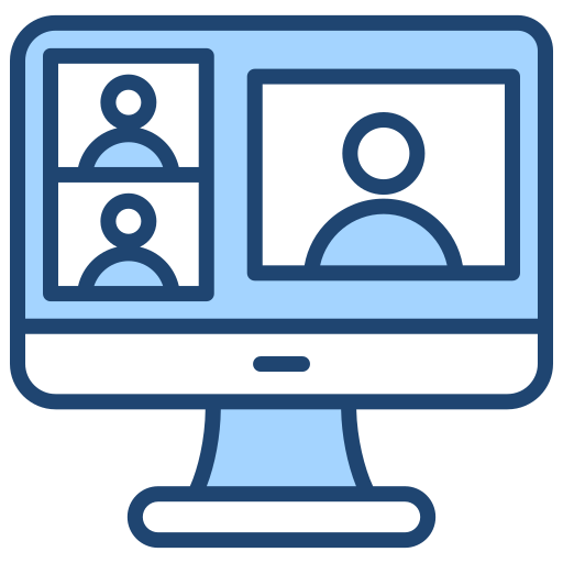 reunión virtual icono gratis