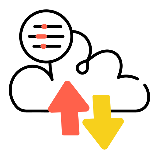 transferencia en la nube icono gratis