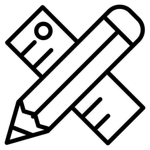 Pencil and ruler free icon