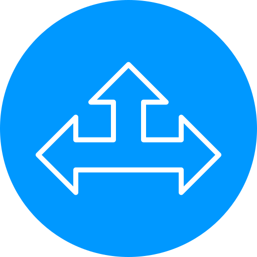 Three way - Free arrows icons