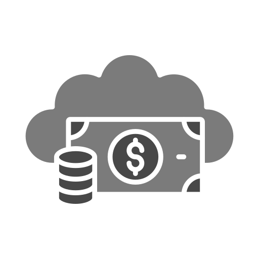 dinero en la nube icono gratis