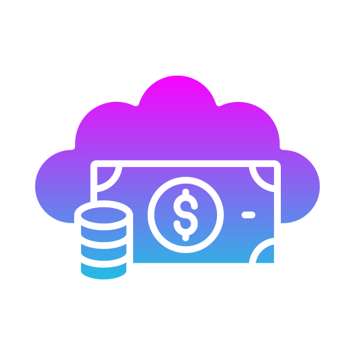 dinero en la nube icono gratis