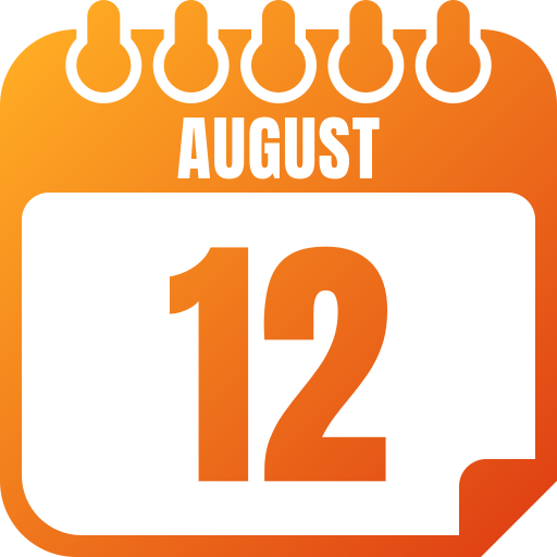 12 de agosto icono gratis