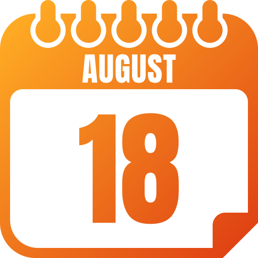 18 de agosto icono gratis