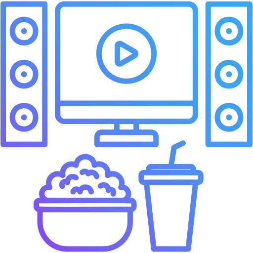 cine en casa icono gratis