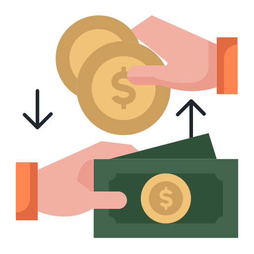 cambio de dinero icono gratis