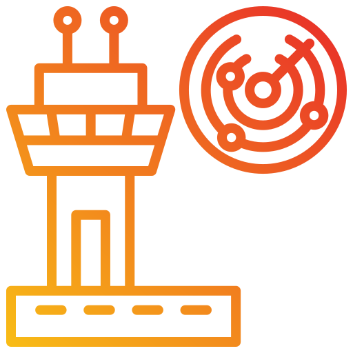 control de tráfico aéreo icono gratis