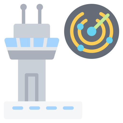 control de tráfico aéreo icono gratis