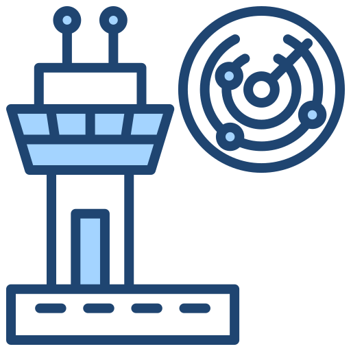 control de tráfico aéreo icono gratis
