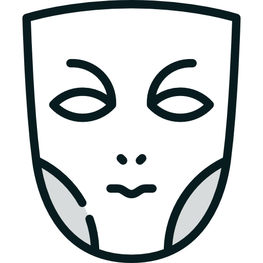 White tragedy mask icon - Free white mask icons